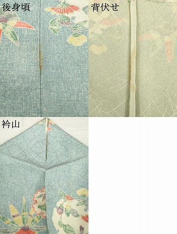 平和屋着物▽上質な小紋 単衣 雪輪花文 正絹 逸品 AABG8448ck