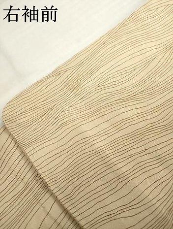 平和屋着物▽上質な小紋 単衣 杢目文 正絹 逸品 AABG8451ck