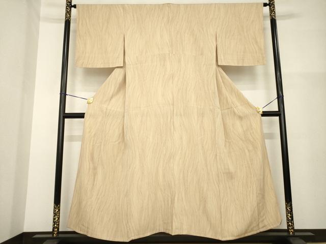 平和屋着物▽上質な小紋 単衣 杢目文 正絹 逸品 AABG8451ck