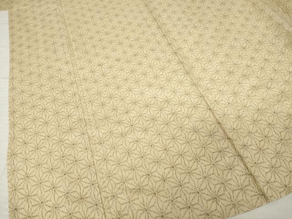 平和屋着物▽上質な紬 単衣 麻の葉文様 正絹 逸品 AABG8453ck