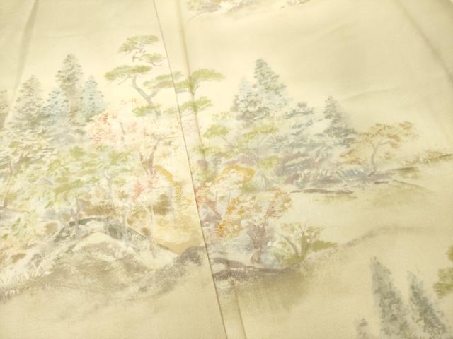 平和屋着物▽訪問着 単衣 風景文 三越扱い 正絹 逸品 未使用 AABG8455ck