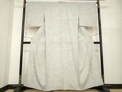平和屋着物▽結城紬 単衣 80亀甲 流水文 正絹 逸品 AABG8458ck