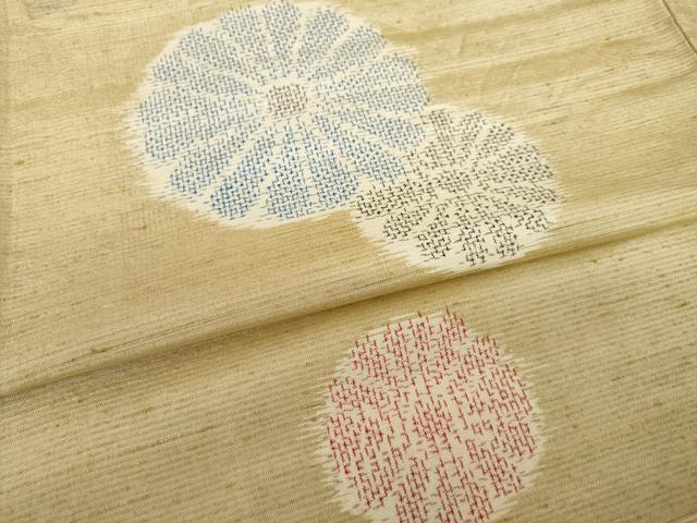 平和屋着物▽上質な紬 単衣 舞花文 正絹 逸品 AABG8460ck