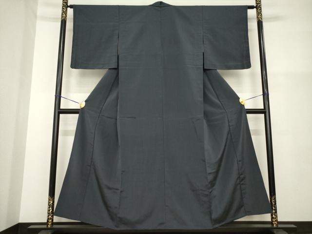 平和屋着物▽お召 単衣 縞 正絹 逸品 未使用 AABG8465ck