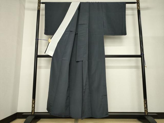 平和屋着物▽お召 単衣 縞 正絹 逸品 未使用 AABG8465ck