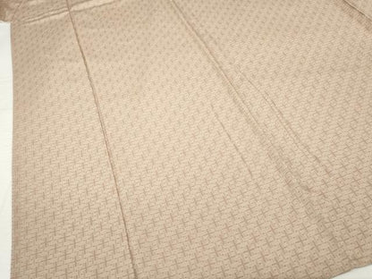 平和屋着物▽上質な小紋 単衣 幾何学文様 正絹 逸品 AABG8466ck