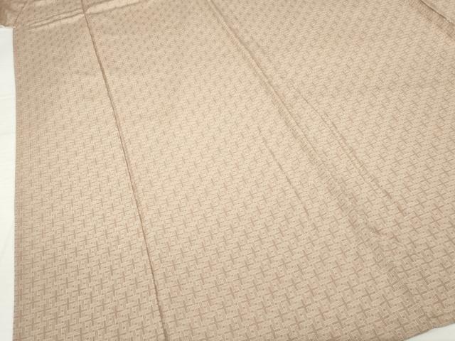 平和屋着物▽上質な小紋 単衣 幾何学文様 正絹 逸品 AABG8466ck