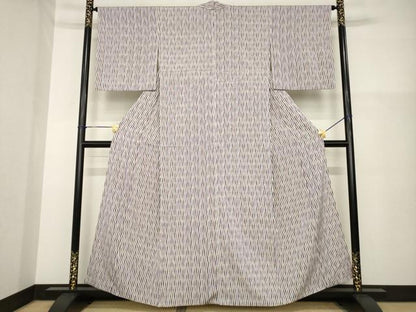 平和屋着物▽上質な小紋　単衣　お召地　立涌文　正絹　逸品　AABG8467ck