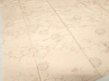 平和屋着物▽上質な小紋　単衣　紬地　花唐草文　正絹　逸品　AABG8471ck