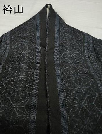 平和屋着物▽本塩沢 単衣 麻の葉間道 正絹 逸品 AABG8473ck