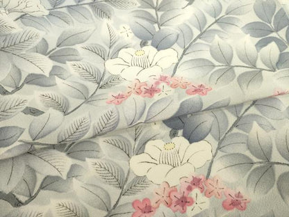 平和屋着物▽上質な小紋 単衣 手描き 草花尽くし 正絹 逸品 AABG8475ck