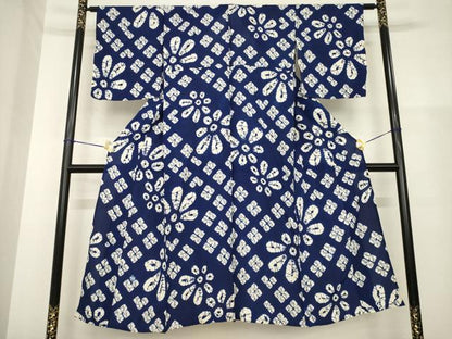 平和屋着物▽上質な小紋 単衣 総絞り 正絹 逸品 未使用 AABG8480ck