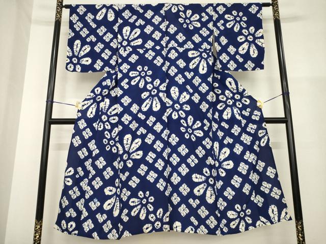 平和屋着物▽上質な小紋 単衣 総絞り 正絹 逸品 未使用 AABG8480ck