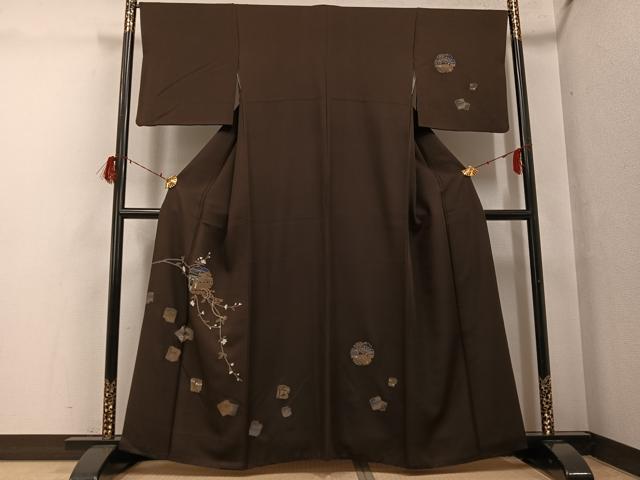 平和屋着物●訪問着　雪輪人物花文　金彩　正絹　逸品　AABG8485ph