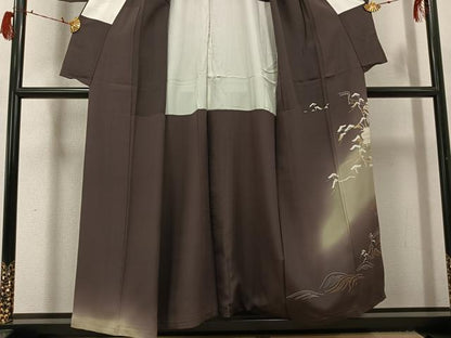 平和屋着物●豪華色留袖　友禅　浜松風景文　暈し染め　金彩　正絹　逸品　AABG8487ph