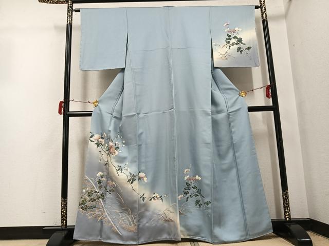 平和屋着物●訪問着　草花文　暈し染め　正絹　逸品　未使用　AABG8488ph