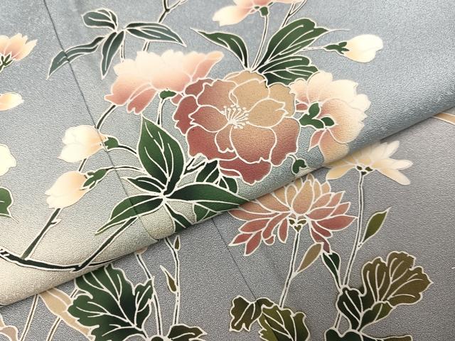平和屋着物●訪問着　草花文　暈し染め　正絹　逸品　未使用　AABG8488ph