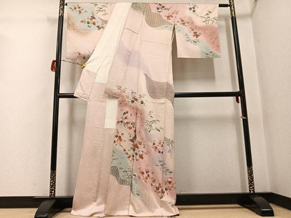 平和屋着物●訪問着　慶彩小袖　松竹梅文　暈し染め　金彩　正絹　逸品　AABG8489ph
