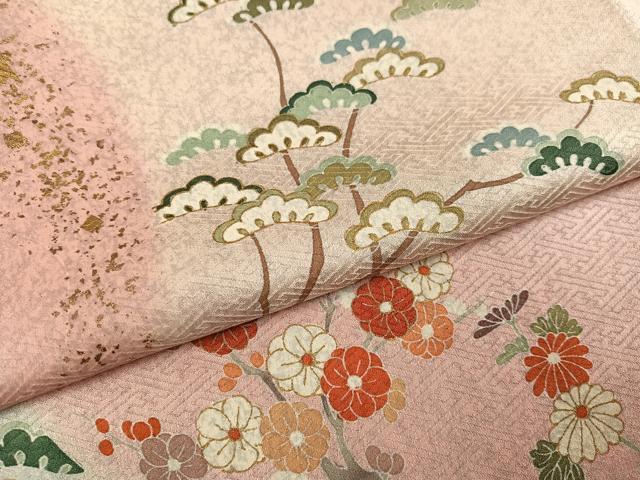 平和屋着物●訪問着　慶彩小袖　松竹梅文　暈し染め　金彩　正絹　逸品　AABG8489ph