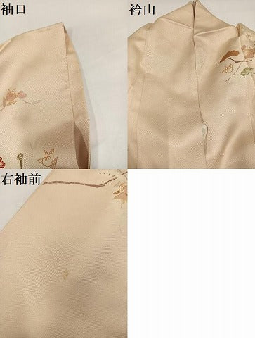 平和屋着物●訪問着　友禅　幔幕御所車花文　金彩　ますいわ屋扱い　正絹　逸品　AABG8490ph