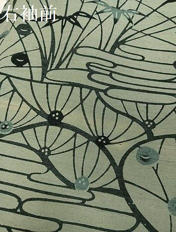 平和屋着物●上質な小紋　紬地　型染め　草花文　正絹　逸品　AABG8495ph