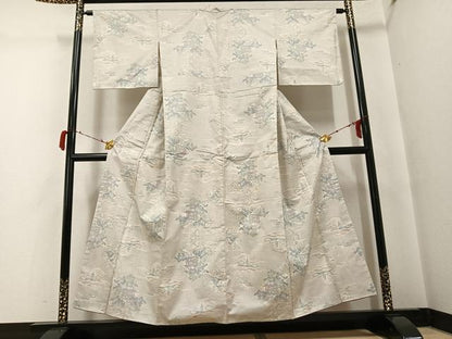 平和屋着物●本場大島紬　白大島　カタス7マルキ　風景樹林文　正絹　逸品　未使用　AABG8496ph
