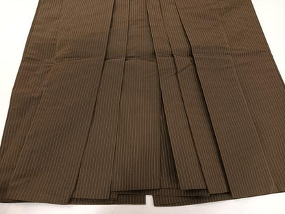 平和屋着物●男性　馬乗り袴　縞　正絹　逸品　AABG8505ph