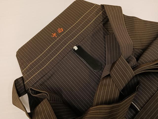 平和屋着物●男性　馬乗り袴　縞　正絹　逸品　AABG8505ph