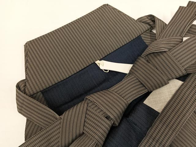 平和屋着物●男性　行灯袴　縞　正絹　逸品　AABG8506ph