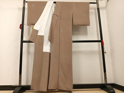 平和屋着物●上質な小紋　雪輪文　正絹　逸品　未使用　AABG8508ph