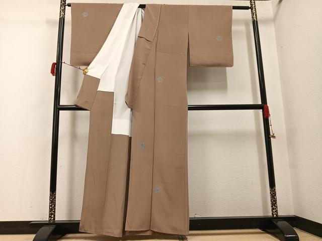 平和屋着物●上質な小紋　雪輪文　正絹　逸品　未使用　AABG8508ph