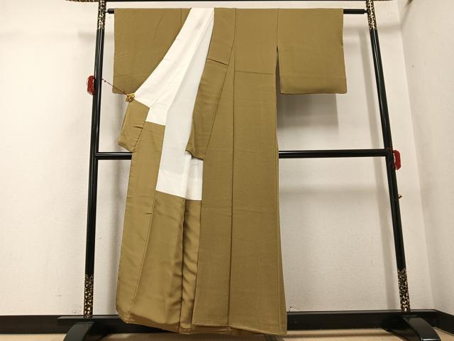 平和屋着物●ファッションデザイナー 花井幸子　色無地　桑染色　正絹　逸品　AABG8510ph