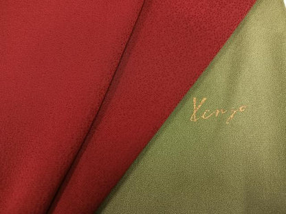 平和屋着物●ファッションデザイナー　KENZO KIMONO　高田賢三　小振袖　二尺袖　色無地　蘇芳色　正絹　逸品　AABG8512ph