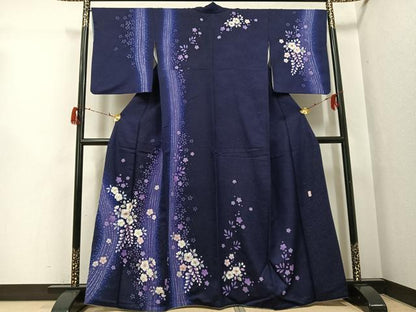 平和屋着物●越後十日町の一流染匠　桐屋・翠山工房　徳永憲峯　訪問着　辻が花　絞り　暈し染め　銀通し地　正絹　逸品　AABG8513ph