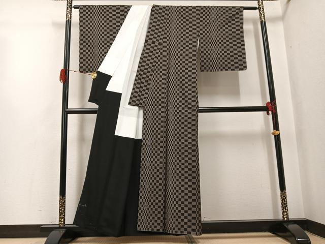 平和屋着物●本場大島紬　カタス9マルキ　正絹　逸品　未使用　AABG8515ph
