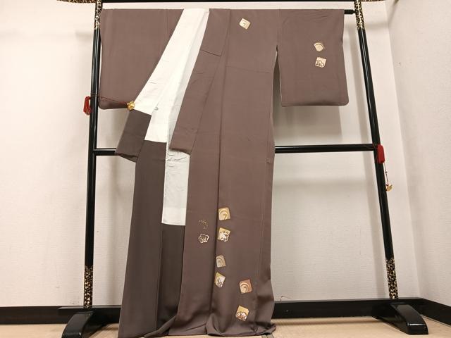 平和屋着物●訪問着　松竹梅文　正絹　逸品　AABG8519ph