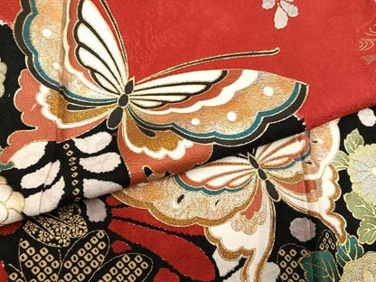平和屋着物●豪華振袖　花蝶文　金彩　正絹　逸品　AABG8521ph