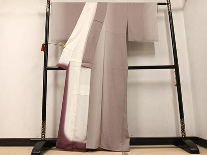 平和屋着物●上質な小紋　幾何学間道　正絹　逸品　未使用　AABG8522ph