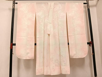 平和屋着物●豪華振袖・長襦袢(無双仕立て)セット　幾久重袖　孔雀花文　暈し染め　金銀彩　半衿刺繍　正絹　逸品　AABG8526ph