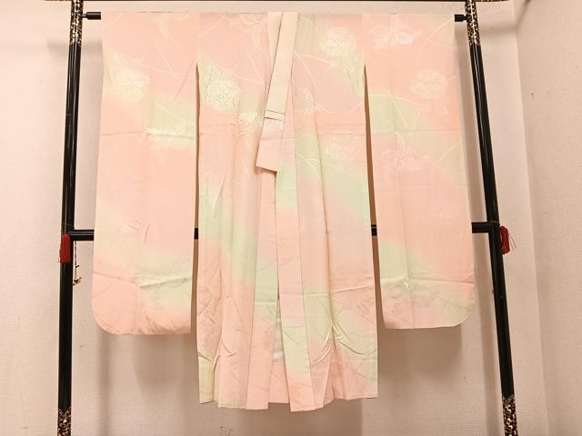 平和屋着物●豪華振袖・長襦袢(無双仕立て)セット　絞り　檜扇人物草花文　金銀彩　やまと誂製　正絹　逸品　AABG8527ph