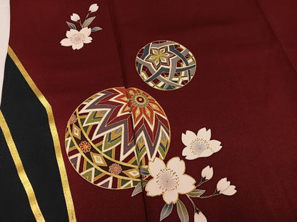 平和屋着物●豪華振袖　駒刺繍　桜毬文　金彩　正絹　逸品　AABG8528ph