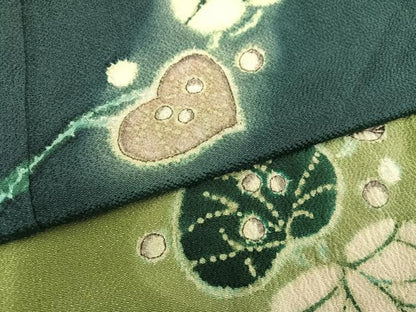 平和屋着物●訪問着　作家物　辻が花　葵　暈し染め　鬼しぼ縮緬　正絹　逸品　AABG8529ph