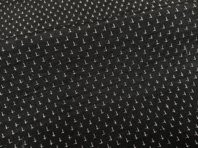 平和屋着物●上質な紬　真綿蚊絣　黒地　反端付き　正絹　逸品　未使用　AABG8531ph