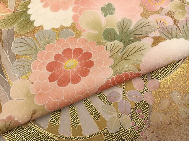 平和屋着物●京友禅の第一人者　松井青々　訪問着　花車文　暈し染め　金彩　正絹　逸品　AABG8532ph