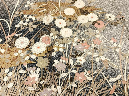 平和屋着物●訪問着　草花文　暈し染め　金彩　正絹　逸品　AABG8534ph