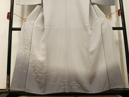 平和屋着物●訪問着　蘇州刺繍　波　暈し染め　金糸　さが美扱い　波留美　丹後ちりめん　正絹　逸品　AABG8535ph