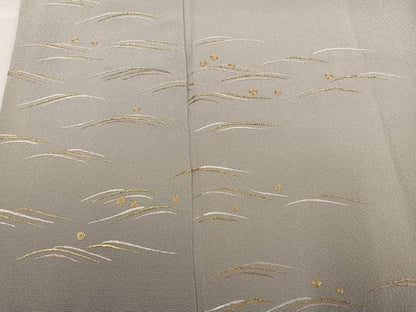 平和屋着物●訪問着　蘇州刺繍　波　暈し染め　金糸　さが美扱い　波留美　丹後ちりめん　正絹　逸品　AABG8535ph