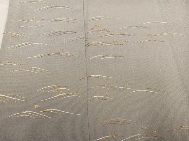 平和屋着物●訪問着　蘇州刺繍　波　暈し染め　金糸　さが美扱い　波留美　丹後ちりめん　正絹　逸品　AABG8535ph