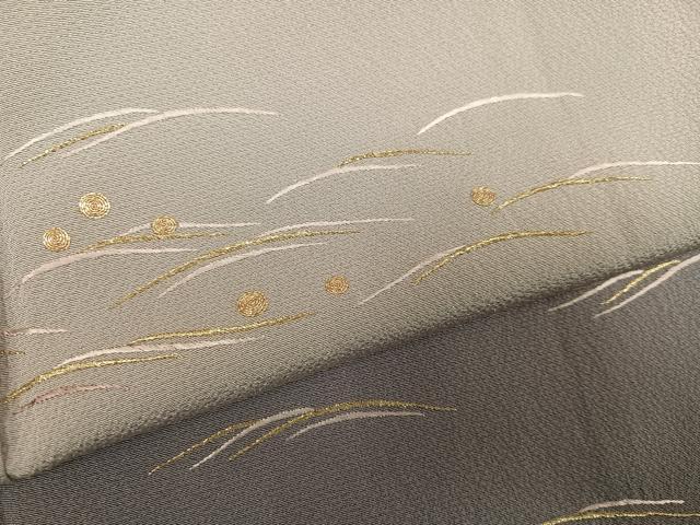 平和屋着物●訪問着　蘇州刺繍　波　暈し染め　金糸　さが美扱い　波留美　丹後ちりめん　正絹　逸品　AABG8535ph