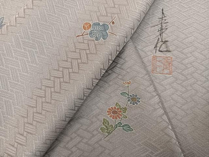 平和屋着物●友禅作家の巨匠　浅井青仁　訪問着　草花文　正絹　逸品　AABG8540ph